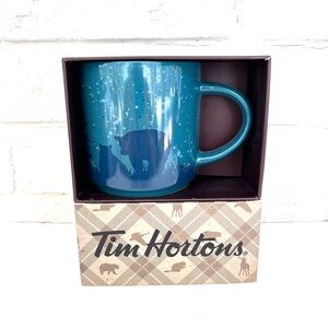 Tim Hortons Bears Limited Edition Ceramic Coffee Mug Blue Red 2017
